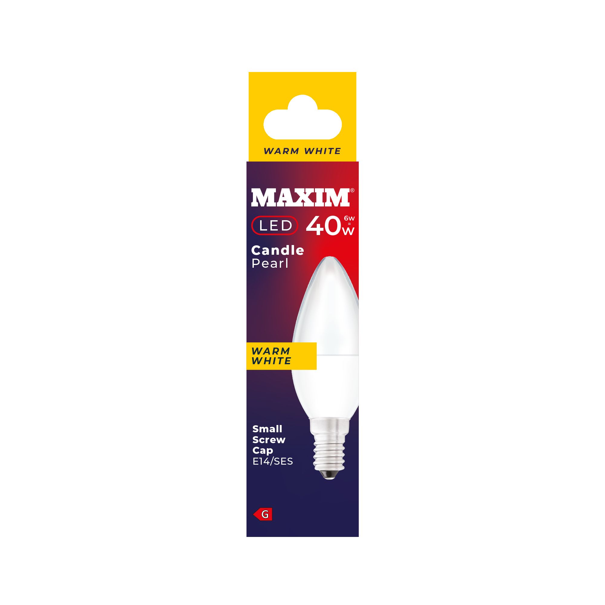 MAxim Candle (40w) Warm White Light Bulb Small Screw Cap MAxim Candle (40w) Warm White Light Bulb Small Screw Cap